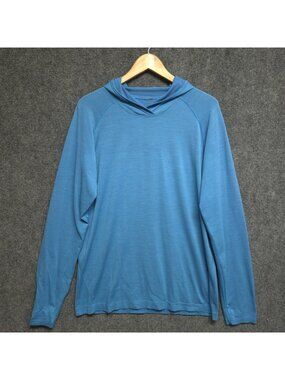 Lululemon Metal Vent Tech Hoodie Mens Large Blue Pullover Stretch Performance